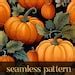 Fall Pumpkin Seamless Pattern, Watercolor Pumpkin Digital Paper, Autumn ...