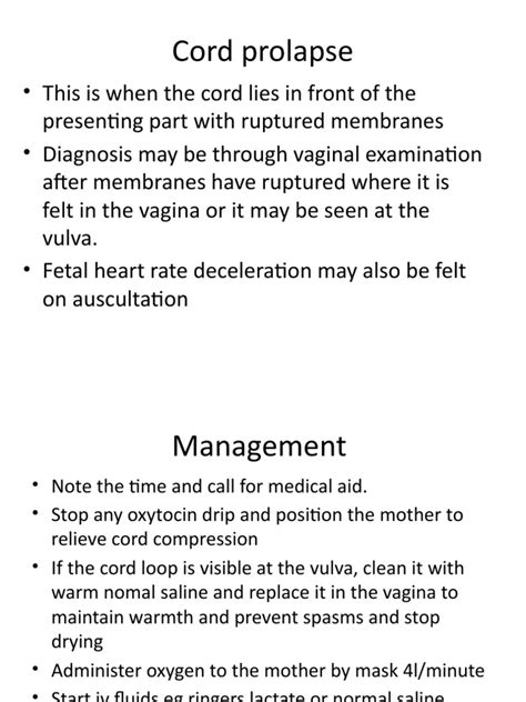 Cord Prolapse | PDF