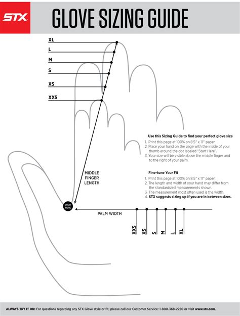 Lacrosse Gloves Size Chart