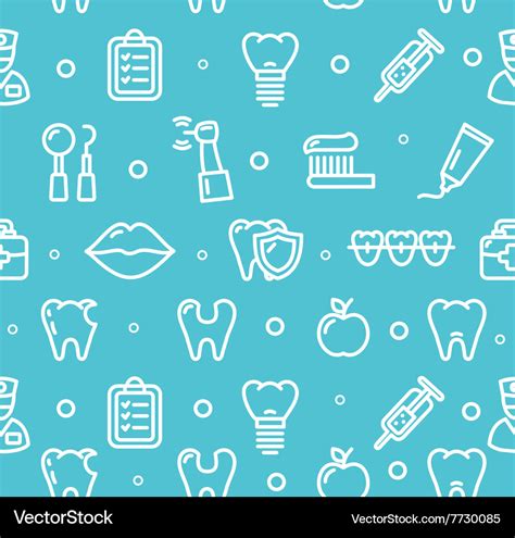 Dental tooth clinic background pattern Royalty Free Vector