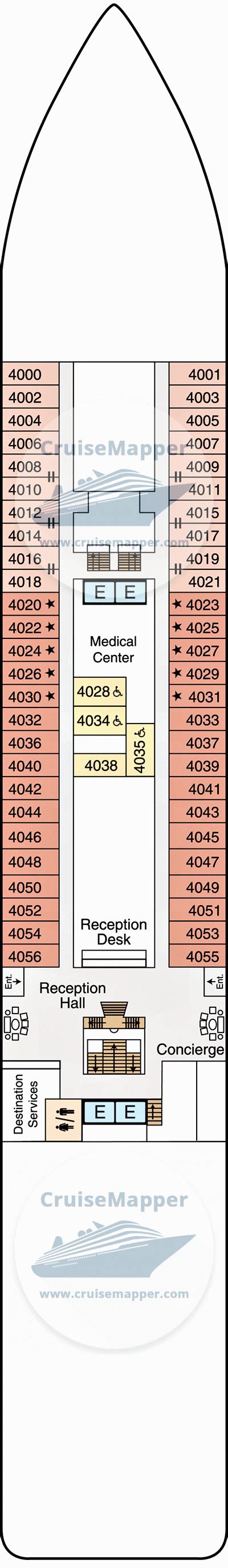 Oceania Regatta deck 4 plan | CruiseMapper