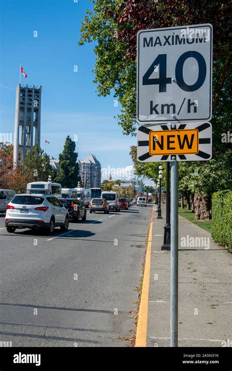 Victoria, British Columbia, Canada. Speed limit sign Stock Photo - Alamy