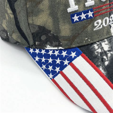 Trump 2020 Hat With Camouflage Embroidered American Flag