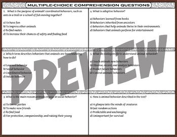 Zoology Series: Animal Behavior by M Teaching Peaks | TPT