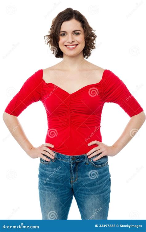 Trendy Woman Posing, Hands On Waist Stock Photography - Image: 33497222