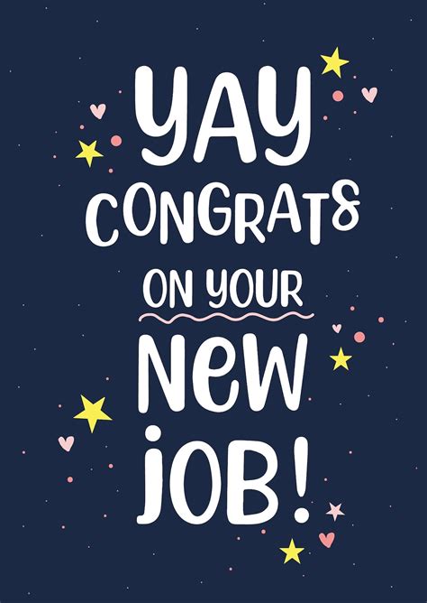 Yay Congrats on Your Job Card A6 New Job - Etsy