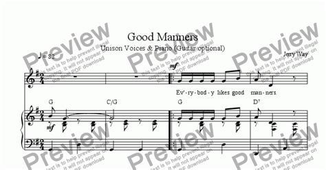 Good Manners - Download Sheet Music PDF file