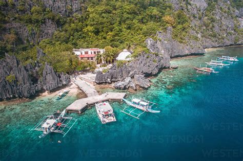 Aerial view of an abandoned site called Matinloc Shrine, the place was ...