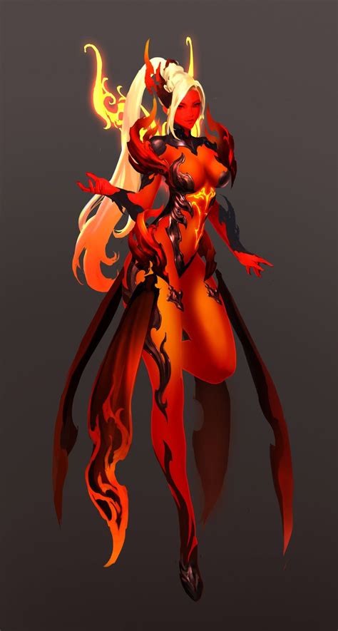 Aion Fire form female | Character design, Fantasy character design, Concept art characters
