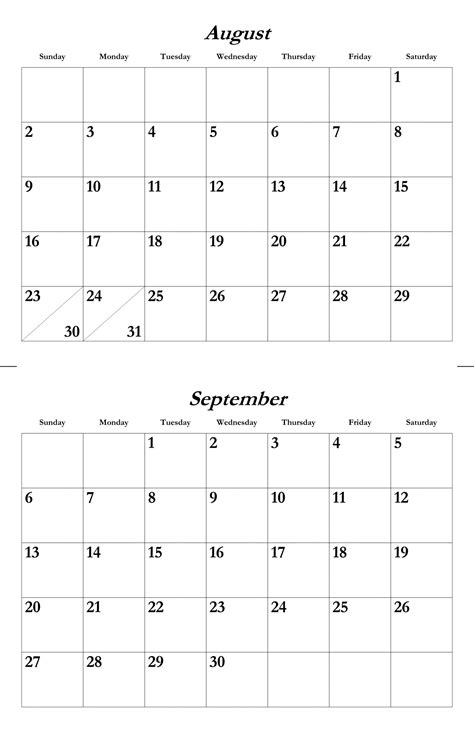 Aug Sept 2015 Calendar Template Free Stock Photo - Public Domain Pictures
