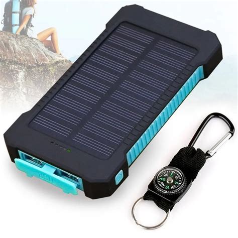 Wopow 10000 mah Solar Power Bank Portable charge Waterproof Shockproof ...