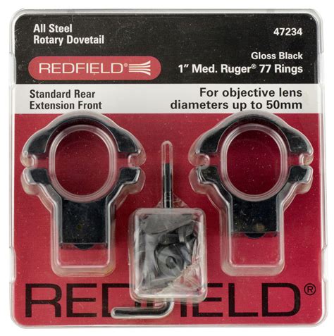 Redfield Mounts 47234 Ruger Scope Ring Set Ruger 77 Medium 1" Black ...