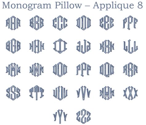 Monogram Pillow Fonts - Applique – Balanced Stitches