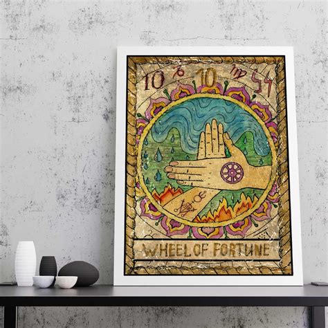 Wheel of Fortune Tarot Card Wall Art Print - Canvas Art Prints Canada ...