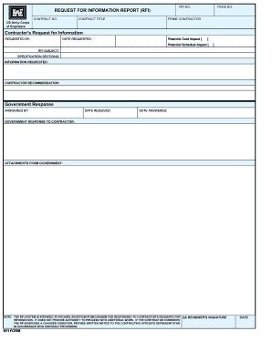 Rfi Form - Fill Online, Printable, Fillable, Blank | pdfFiller