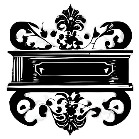 Coffin Black and White Victorian Graphic · Creative Fabrica