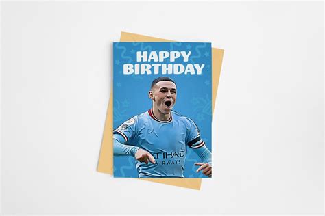 Phil Foden Manchester City Card L Manchester City Birthday Fan - Etsy UK