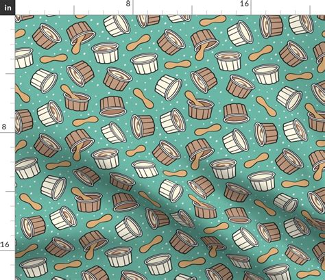 ice cream with wooden spoons - swirl Fabric | Spoonflower