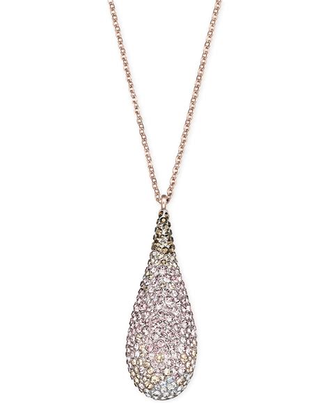 Lyst - Swarovski Swarovksi Rose Gold-tone Graduated Crystal Teardrop ...