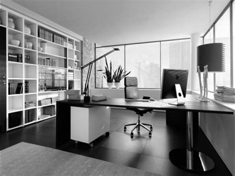 beautiful-and-fancy-black-office-desk-and-swivel-leather-chair-with-unique-table-lamp-also ...