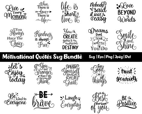 Motivational Quotes SVG Bundle, Inspirational Quotes SVG, Motivational Quotes, Motivational Svg ...