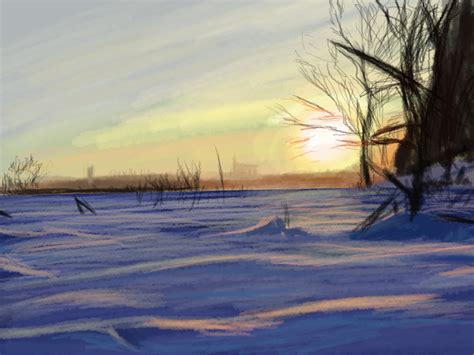 Matte Painting Study #4- Snow Field by ninjaisonfire on deviantART