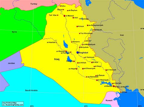 Iraq Political Map - A Learning Family