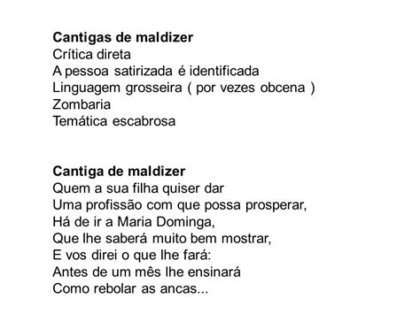 Exemplo De Cantiga De Maldizer Trovadorismo – Novo Exemplo