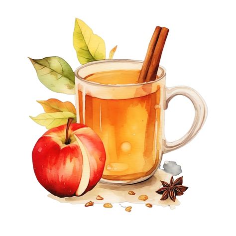 Premium Photo | Cute watercolor apple cider fall autumn illustration