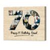 Personalized 70th Birthday Gifts For Dad For Men, 70th Birthday Photo Collage Canvas, 70th ...