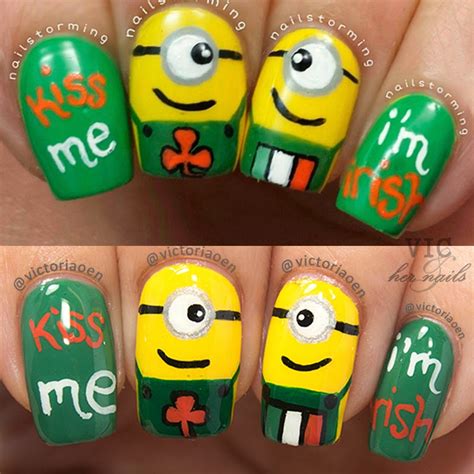 Vic and Her Nails: VicCopycat - St. Patrick's Day Minions by Nail Storming