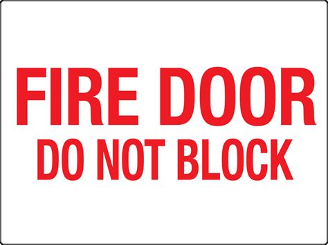 Fire Door Do Not Block Sign - PHS Safety