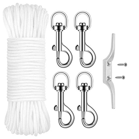 6 Pack Flagpole Hardware Repair Parts Kit, Flag Pole Rope Kit 100 FT ...