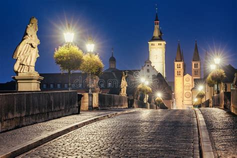 Old Main Bridge in Wurzburg Old Town, Germany Stock Photo - Image of building, aerial: 238376472