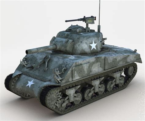 3D model WW2 Sherman Tank VR / AR / low-poly MAX - CGTrader.com