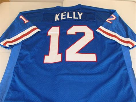 #12 JIM KELLY Buffalo Bills NFL QB Blue Throwback Jersey | Lone Star ...