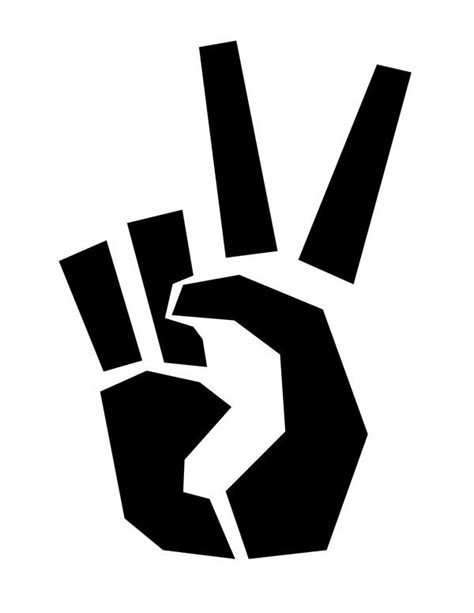 Peace Sign Fingers Stencil by disturbed-dream on DeviantArt