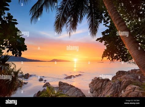 Thailand - Phuket Island, Patong Beach, tropical sunset time scenery Stock Photo - Alamy