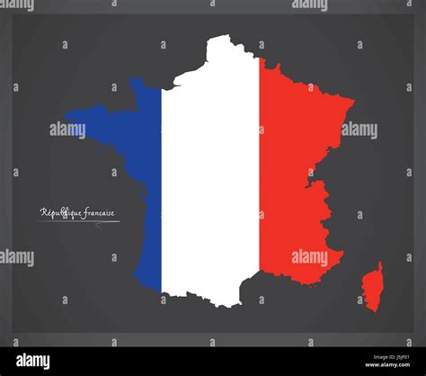 France map with French national flag illustration Stock Vector Image ...