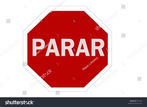 Spanish Stop Sign Isolated On A White Background Stock Photo 931263 ...