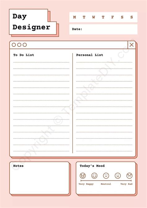 Day Designer Daily Planner Template Daily Planner Printable, Planner ...