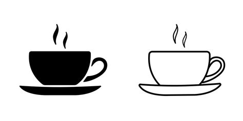 Coffee cup outline and silhouette icon 2743513 Vector Art at Vecteezy