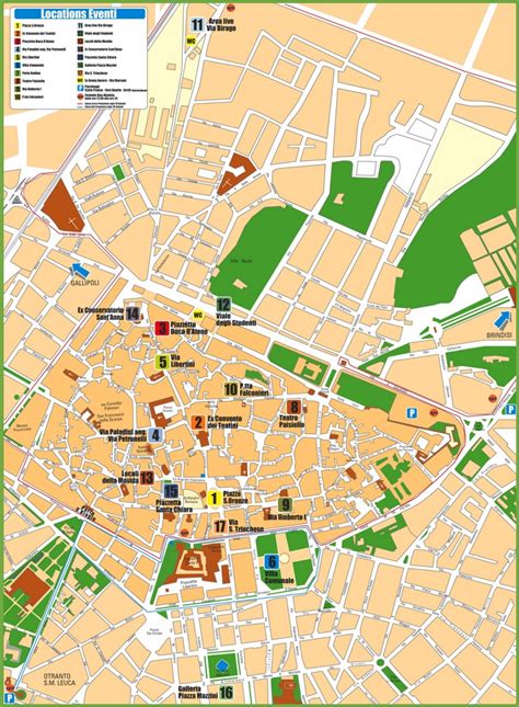 Lecce tourist attractions map - Ontheworldmap.com