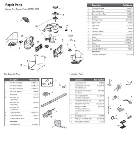 Chamberlain Garage Door Opener Parts Diagram | Dandk Organizer