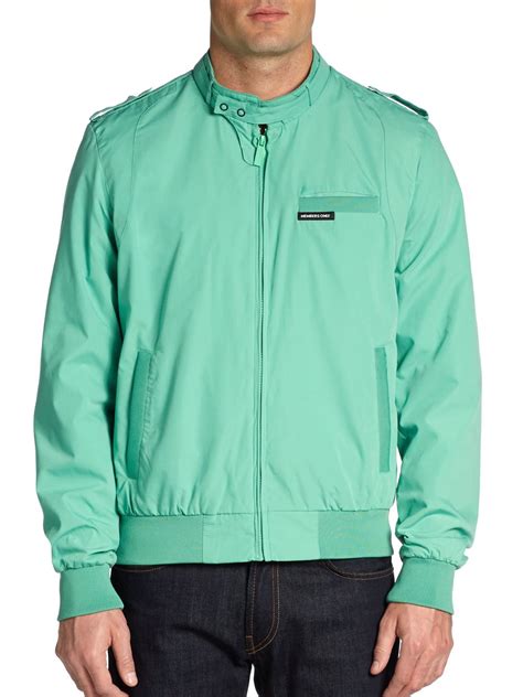 Lyst - Members Only Knit-Trim Jacket in Green for Men