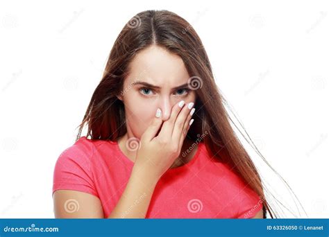 Holding Her Nose Stock Photo - Image: 63326050