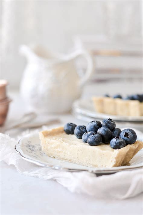 Vanilla Bean Custard Tart with Blueberries - Curly Girl Kitchen