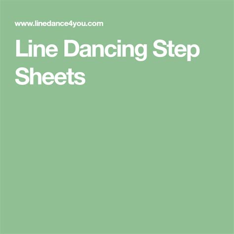 Free Printable Line Dance Steps