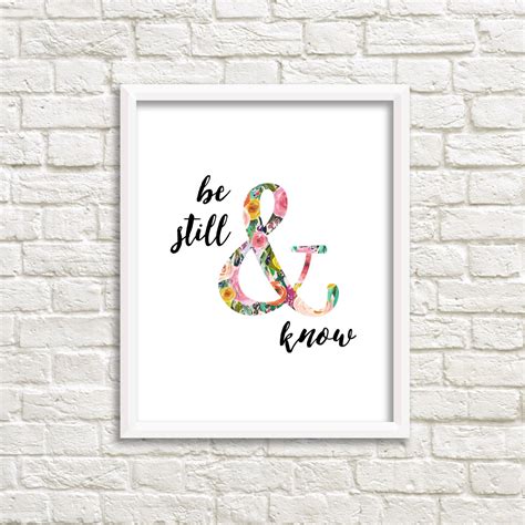 Be Still and Know Printable Wall Art 8x10 Print Calligraphy