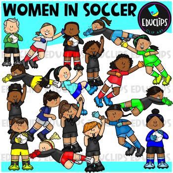 Women In Soccer Clip Art Set {Educlips Clipart} by Educlips | TPT